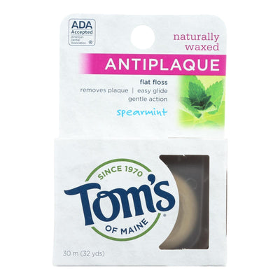 Tom's Of Maine Antiplaque Flat Floss Waxed Spearmint - 32 Yards - Case Of 6 - Orca Market