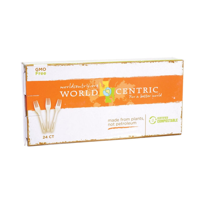 World Centric Corn Starch Fork - Case Of 12 - 24 Count - Orca Market