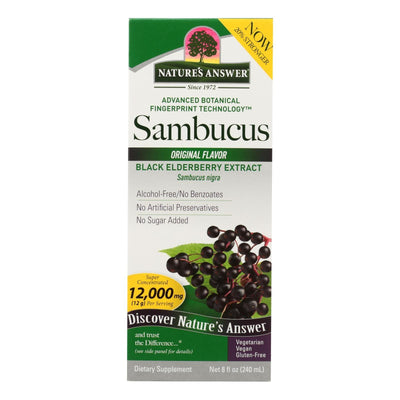 Nature's Answer - Sambucus Nigra Black Elder Berry Extract - 8 Fl Oz - Orca Market