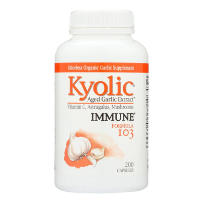 Kyolic - Aged Garlic Extract Immune Formula 103 - 200 Capsules - Orca Market