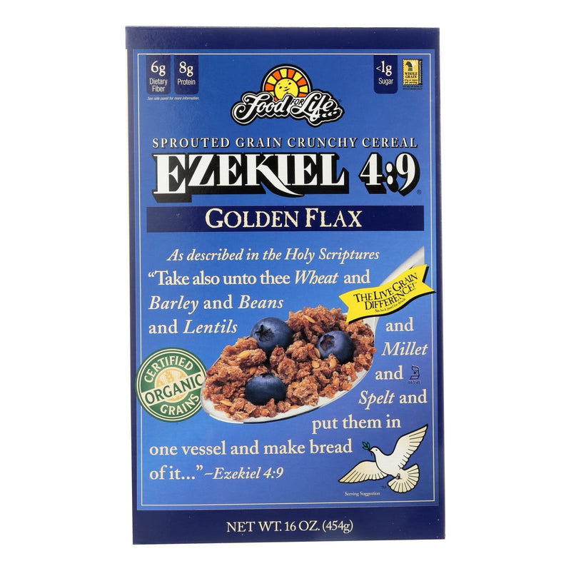 Food For Life Baking Co. Cereal - Organic - Ezekiel 4-9 - Sprouted Whole Grain - Golden Flax - 16 Oz - Case Of 6 - Orca Market