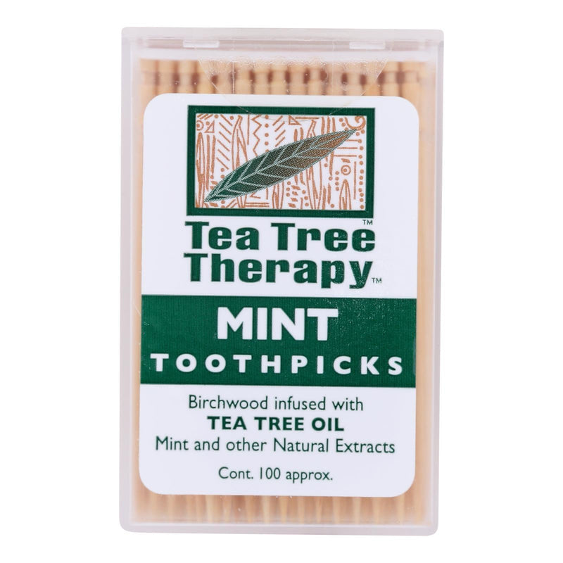 Tea Tree Therapy Toothpicks - 100 Toothpicks - Case Of 12 - Orca Market