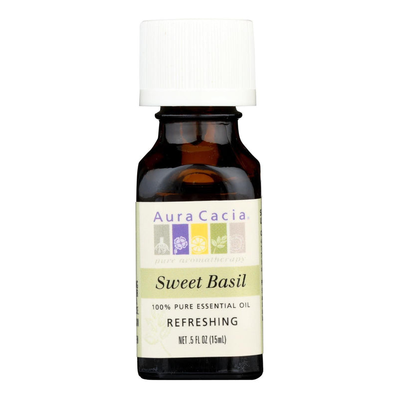 Aura Cacia - Pure Essential Oil Sweet Basil - 0.5 Fl Oz - Orca Market