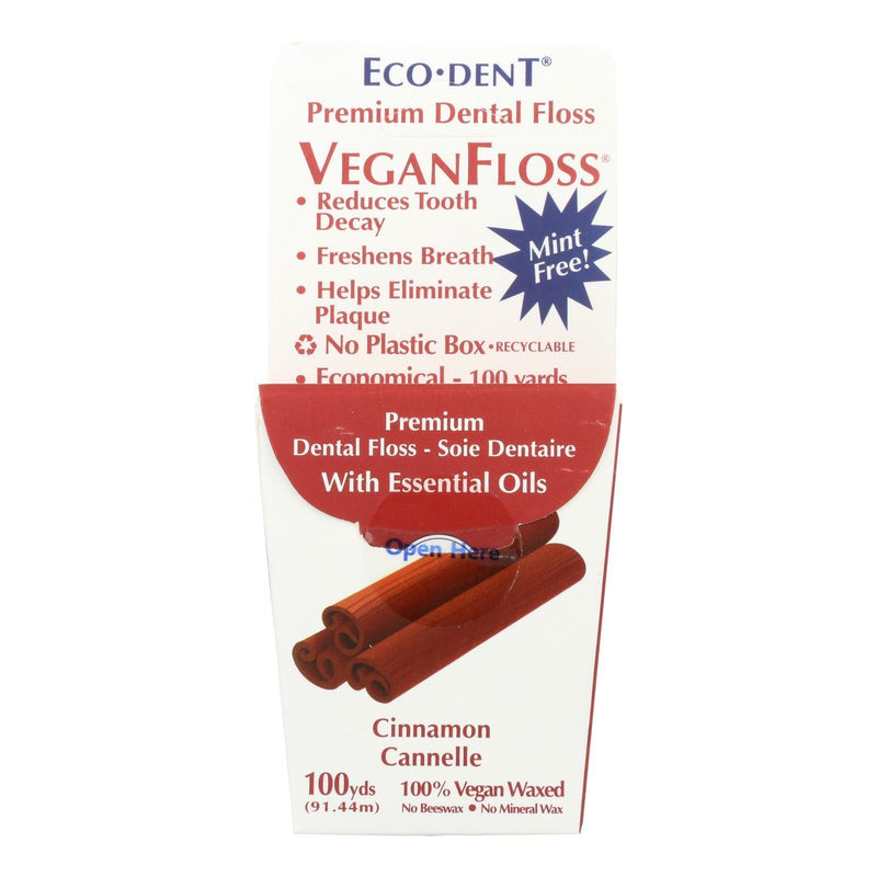 Eco-dent Veganfloss Premium Dental Floss Cinnamon - 100 Yards - Case Of 6 - Orca Market