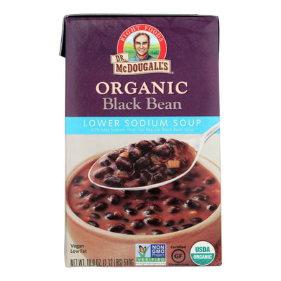 Dr. Mcdougall's Organic Black Bean Lower Sodium Soup - Case Of 6 - 18 Oz. - Orca Market