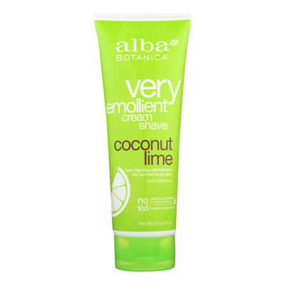 Alba Botanica - Moisturizing Cream Shave For Men And Women Coconut Lime - 8 Fl Oz - Orca Market