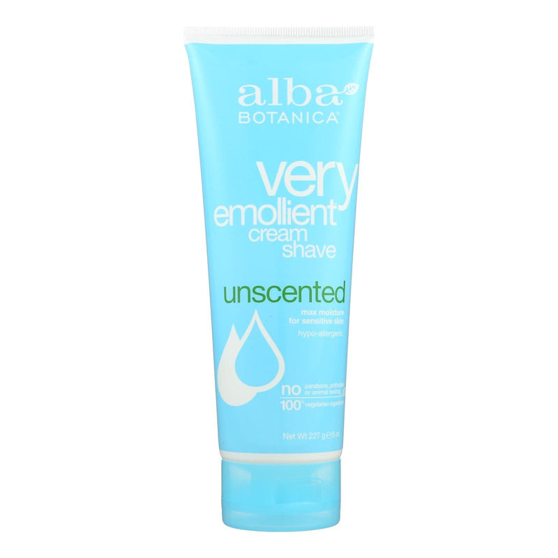 Alba Botanica - Very Emollient Natural Moisturizing Cream Shave Unscented - 8 Fl Oz - Orca Market