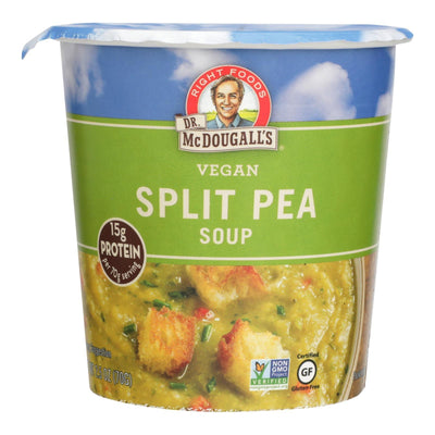 Dr. Mcdougall's Vegan Split Pea And Barley Soup Big Cup - Case Of 6 - 2.5 Oz. - Orca Market