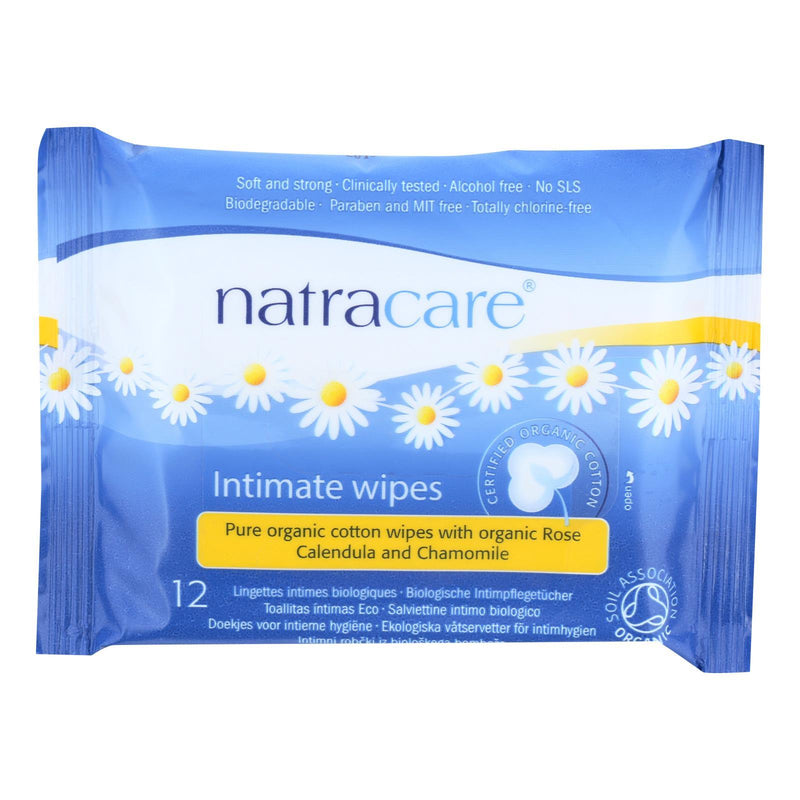 Natracare Organic Cotton Intimate Wipes - 12 Wipes - Case Of 12 - Orca Market