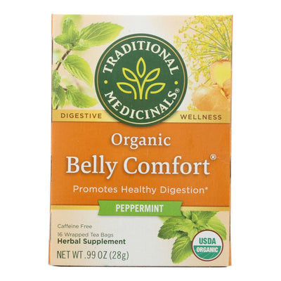 Traditional Medicinals Belly Comfort Peppermint - Caffeine Free - Case Of 6 - 16 Bags - Orca Market