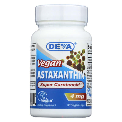 Deva Vegan Vitamins - Astaxanthin Super Antioxidant - 4 Mg - 30 Capsules - Orca Market