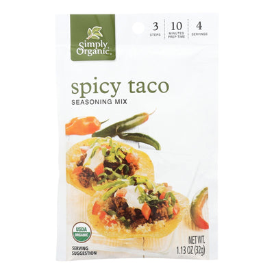 Simply Organic Spicy Taco Seasoning Mix - Case Of 12 - 1.13 Oz. - Orca Market