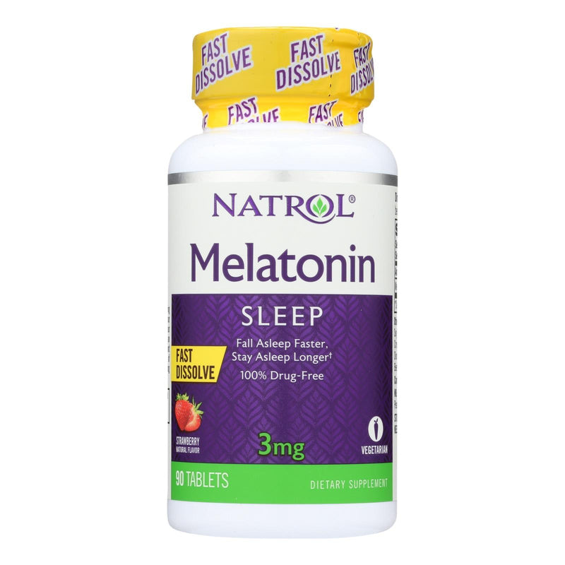 Natrol Melatonin Fast Dissolve Strawberry - 3 Mg - 90 Tablets - Orca Market