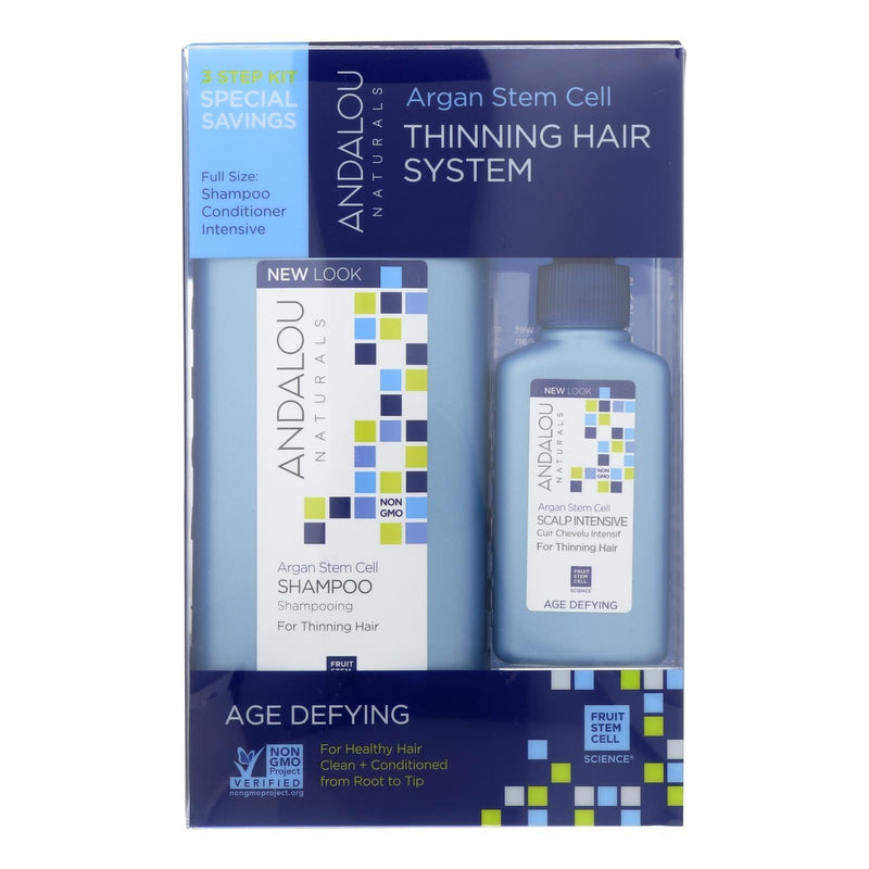 Andalou Naturals Thinning Hair System With Argan Fruit Stem Cells - 3 Pieces - Orca Market