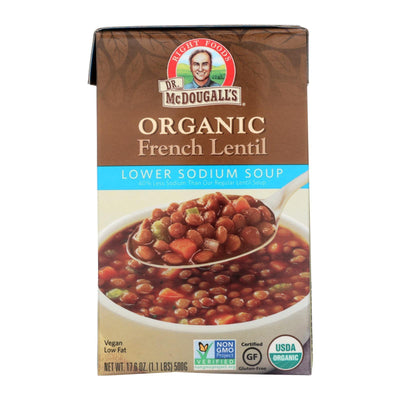 Dr. Mcdougall's Organic French Lentil Lower Sodium Soup - Case Of 6 - 17.6 Oz. - Orca Market