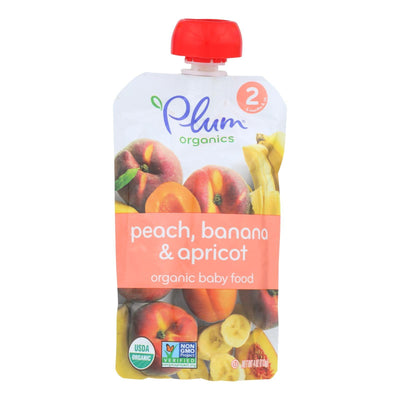 Plum Organics Baby Food - Organic - Apricot And Banana - Stage 2 - 6 Months And Up - 3.5 .oz - Case Of 6 - Orca Market