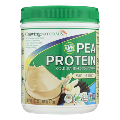 Growing Naturals Yellow Pea Protein - Vanilla Blast - 16 Oz - Orca Market