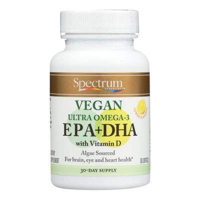 Spectrum Essentials Vegan Ultra Omega - 3 Epa And Dha Capsules - 60 Soft Gels - Orca Market