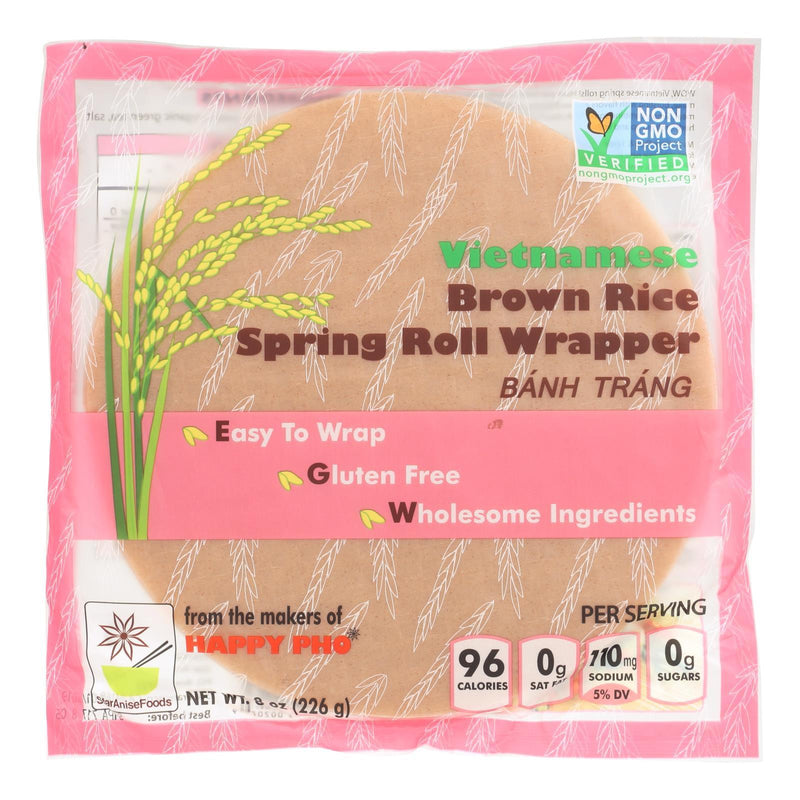 Star Anise Foods Spring Roll Wrapper - Brown Rice - Vietnamese - 8 Oz - Case Of 6 - Orca Market