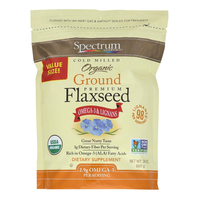 Spectrum Essentials Flaxseed - Organic - Ground - Premium - 24 Oz - Orca Market