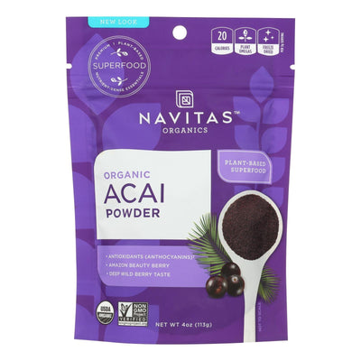 Navitas Naturals Acai Powder - Organic - Freeze-dried - 4 Oz - Case Of 12 - Orca Market