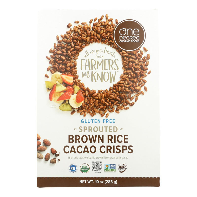 One Degree Organic Foods Sprouted Brown Rice - Cacao Crisps - Case Of 6 - 10 Oz. - Orca Market