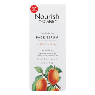 Nourish Organic Face Serum - Pure Hydrating Argan Apricot And Rosehip - .7 Oz - Orca Market