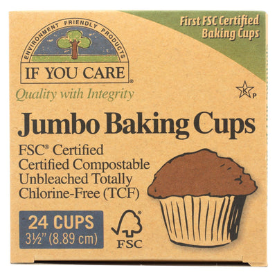 If You Care Jumbo Baking Cups - Unbleached - Case Of 24 - 24 Count - Orca Market