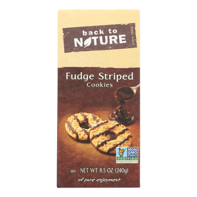 Back To Nature Cookies - Fudge Striped Shortbread - 8.5 Oz - Case Of 6 - Orca Market