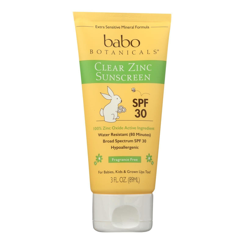 Babo Botanicals - Sunscreen - Clear Zinc Unscented Spf 30 - 3 Oz - Orca Market