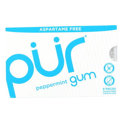 Pur Gum - Peppermint - Aspartame Free - 9 Pieces - 12.6 G - Case Of 12 - Orca Market