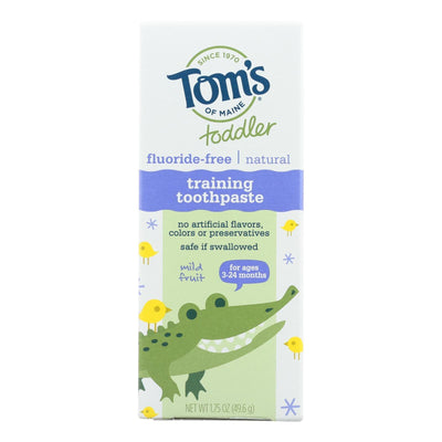 Tom's Of Maine Toothpaste - Toddler Training - Natural - Fluoride Free - Mild Fruit - 1.75 Oz - Case Of 6 - Orca Market