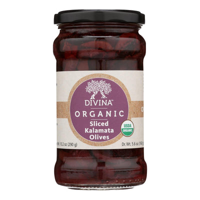 Divina - Organic Olives - Kalamata Sliced - Case Of 6 - 5.6 Oz. - Orca Market