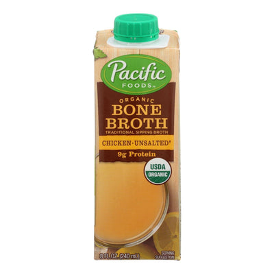 Pacific Natural Foods Bone Broth - Chicken - Case Of 12 - 8 Fl Oz. - Orca Market