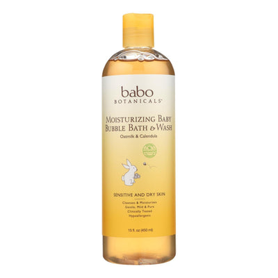 Babo Botanicals - Baby Bubble Bath And Wash - Moisturizing - Oatmilk - 15 Oz - Orca Market