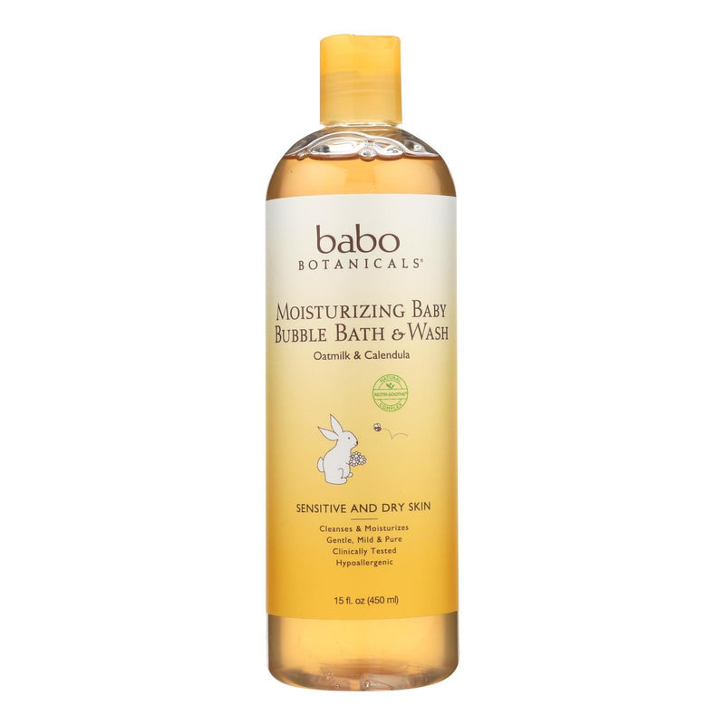 Babo Botanicals - Baby Bubble Bath And Wash - Moisturizing - Oatmilk - 15 Oz - Orca Market