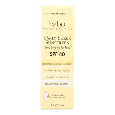 Babo Botanicals - Sunscreen - Daily Sheer - Spf 40 - 1.7 Oz - Orca Market