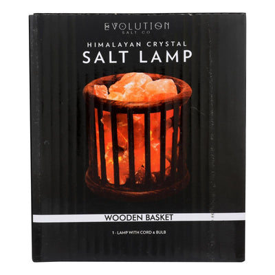 Evolution Salt Crystal Salt Lamp - Wooden Basket - 1 Count - Orca Market