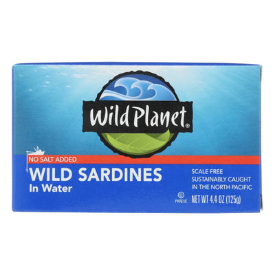 Wild Planet Sardines In Water - Case Of 12 - 4.375 Oz. - Orca Market