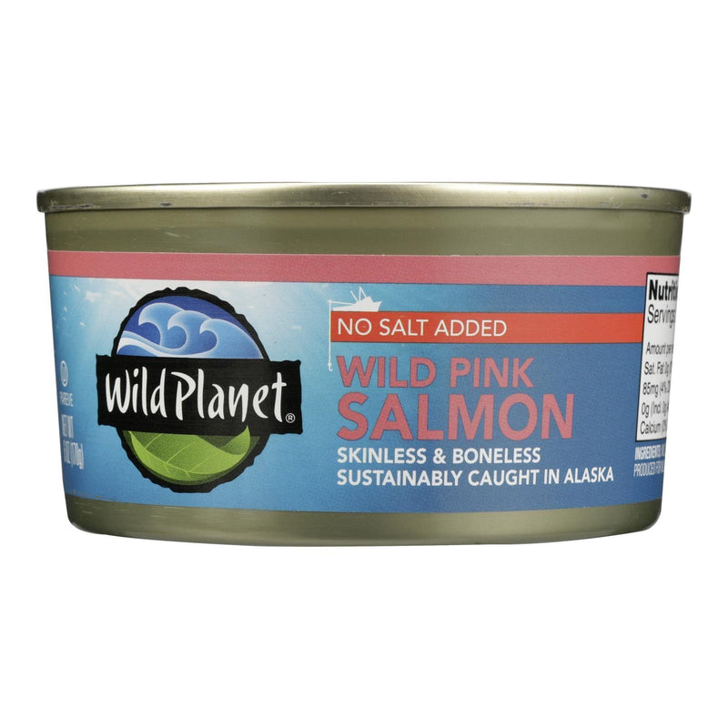 Wild Planet Wild Alaskan Pink Salmon - No Salt Added - Case Of 12 - 6 Oz. - Orca Market