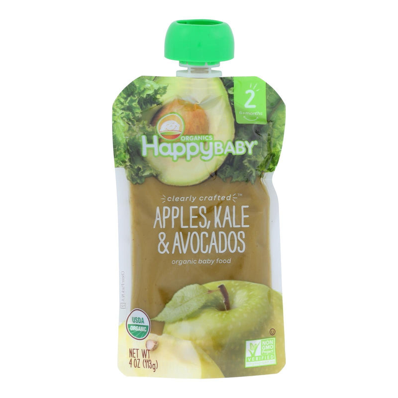 Happy Baby Happy Baby Clearly Crafted - Apples Kale And Avocados - Case Of 16 - 4 Oz. - Orca Market