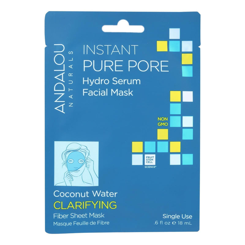 Andalou Naturals Instant Pure Pore Facial Mask - Coconut Water Clarifying - Case Of 6 - 0.6 Fl Oz - Orca Market