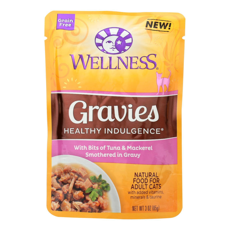 Wellness Pet Products Cat Food - Gravies With Bits Of Tuna And Mackerel Smothered In Gravy - Case Of 24 - 3 Oz. - Orca Market