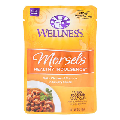 Wellness Pet Products Cat Food - Morsels With Chicken And Salmon In Savory Sauce - Case Of 24 - 3 Oz. - Orca Market