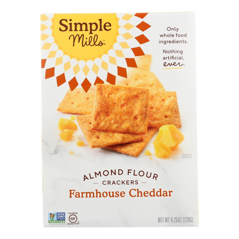 Simple Mills Farmhouse Cheddar Almond Flour Crackers - Case Of 6 - 4.25 Oz. - Orca Market