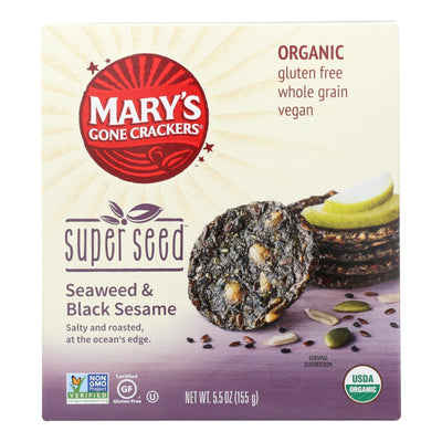 Mary's Gone Crackers Super Seed - Seaweed And Black Seaseem - Case Of 6 - 5.5 Oz. - Orca Market