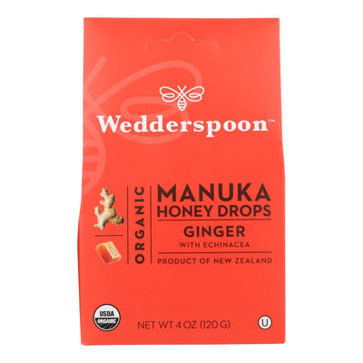 Wedderspoon Drops - Organic - Manuka - 15+ - Ginger - 4 Oz - Orca Market