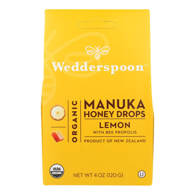 Wedderspoon Drops - Organic - Manuka - 15+ - Lemon - 4 Oz - Orca Market