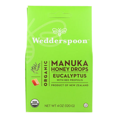 Wedderspoon Drops - Organic - Manuka Honey - Eucalyptus - 4 Oz - Orca Market