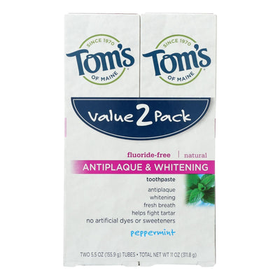 Tom's Of Maine Toothpaste - Anti Plaque - White - Case Of 3 - 2 Count - Orca Market